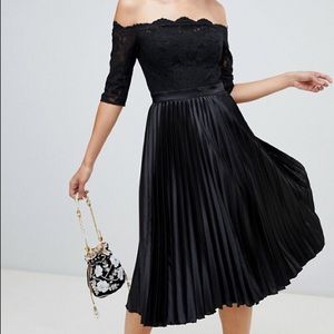 NWT Chi Chi London Black Off Shoulder Dress